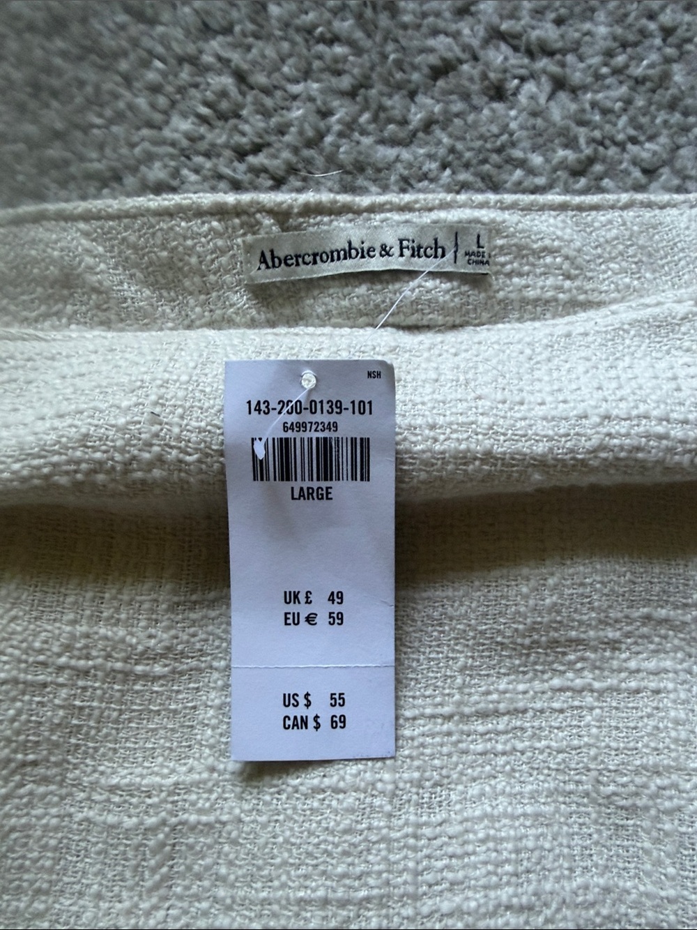Abercrombie & Fitch Cream Tweed Wrap Skort High Waisted Tailored Shorts Size L - Picture 4 of 8